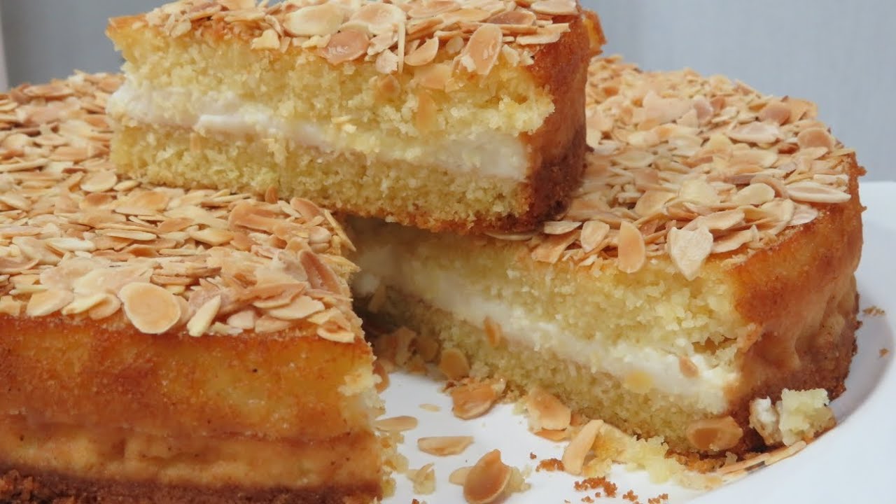 Besbusa con crema | pastel marroquí | pastel sin harina
