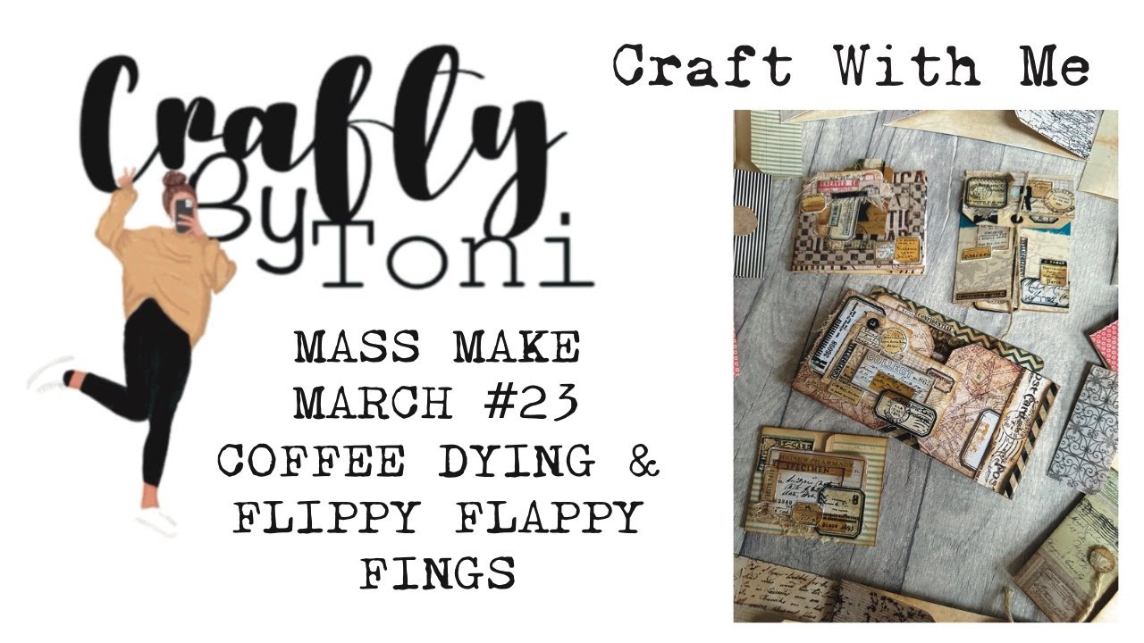 #craftwithme …#massmakemarch2025  #23 COFFEE DYING & 6x6 FLIPPYFLAPPYFINGSN…#junkjournalideas