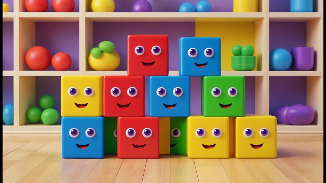 Five Little Toy Blocks Stack Stack Stack | Building & Counting Song for Kids