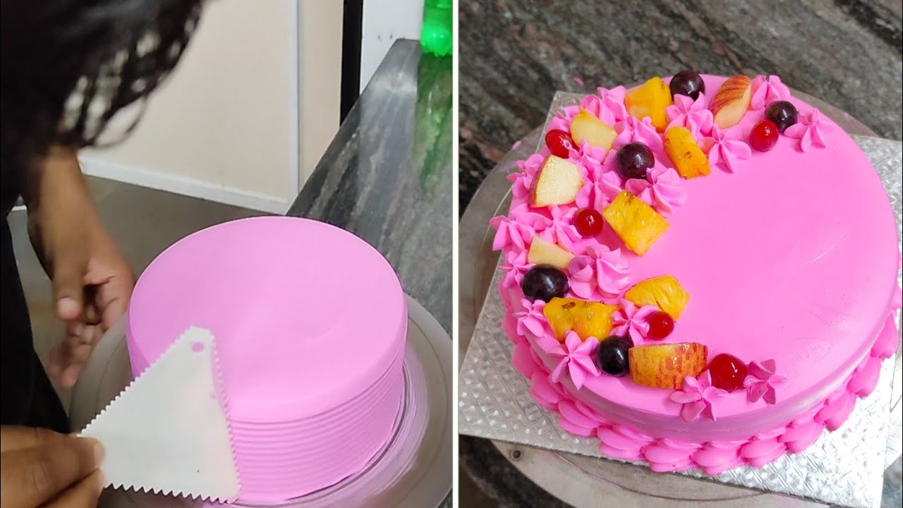 Stroberry Simple Cake Design | Whipped Cream Cake Design | Birthday Design Cake