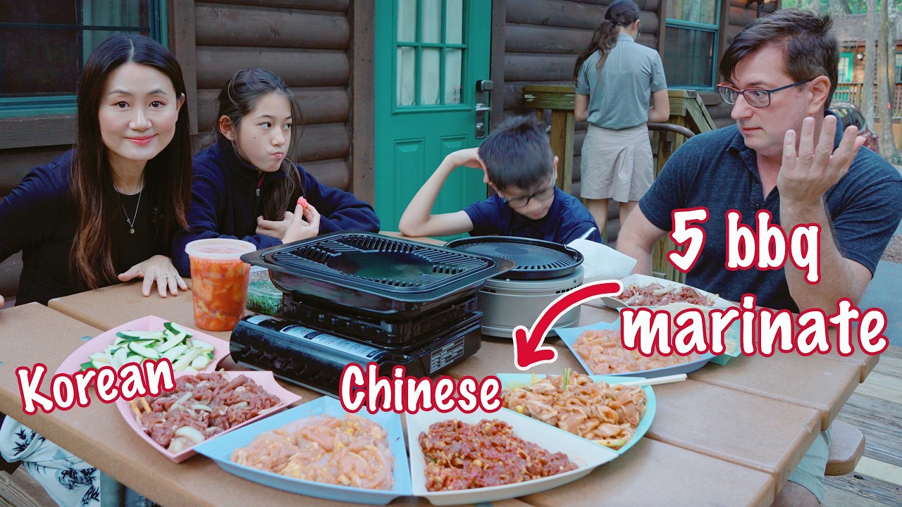 Making Korean and Chinese bbq at Disney Fort Wildness cabin, Halloween activities