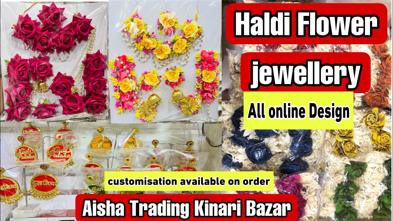 Haldi Mehandi Jewelry | Flower Jewellery | wholesale market | Kinari Bazaar |