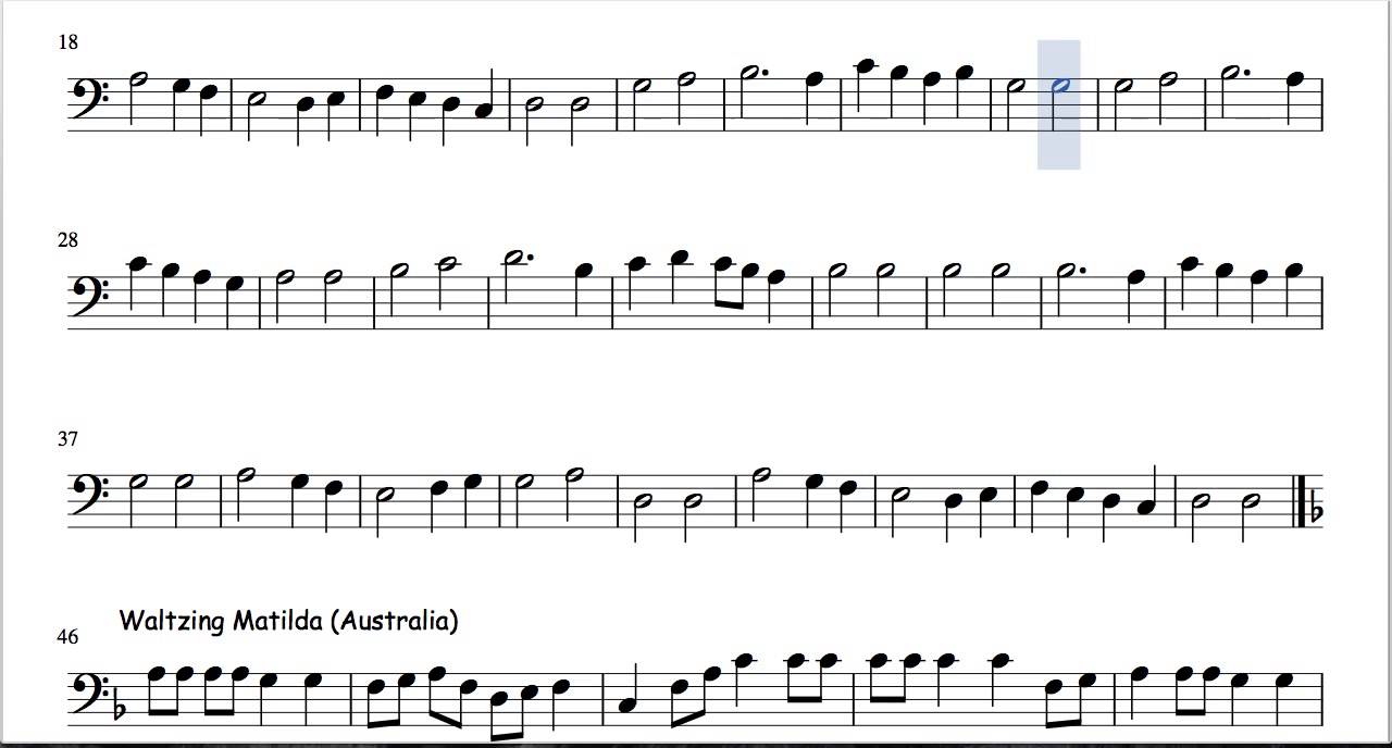 18 of 30 Popurrit Mix Sheet Music for Bassoon Aserrin Aserran Cantiga N&ordm; 100 Waltzing Matilda