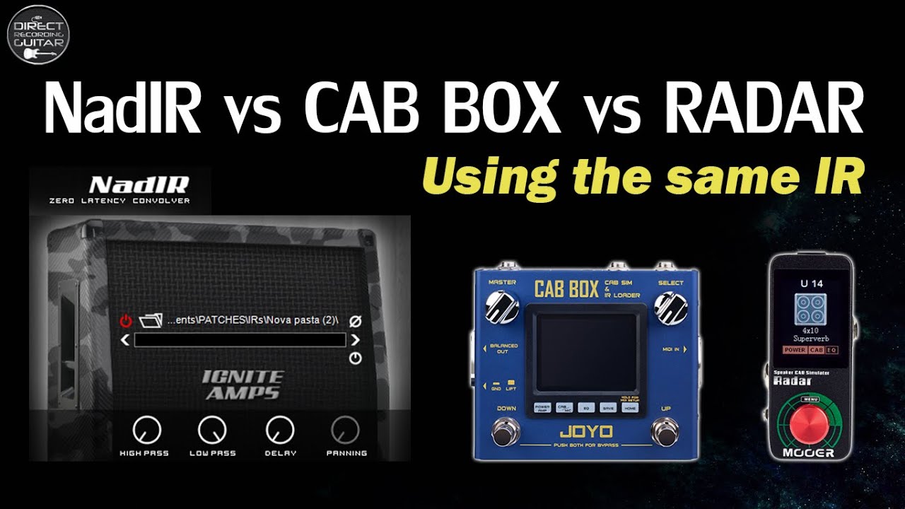 RADAR vs CAB BOX vs NadIR using the same IR.