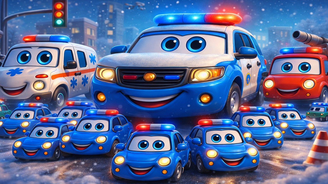 Team Rescue to the Rescue: Police, Ambulance, and Friends in a Snowy City Chase! 🚔🚑❄️