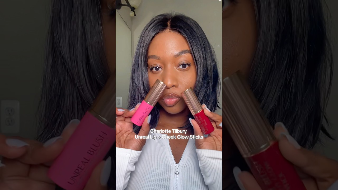 Trying out the new CHARLOTTE TILBURY UNREAL GLOW BLUSH STICKS #charlottetilbury #makeup