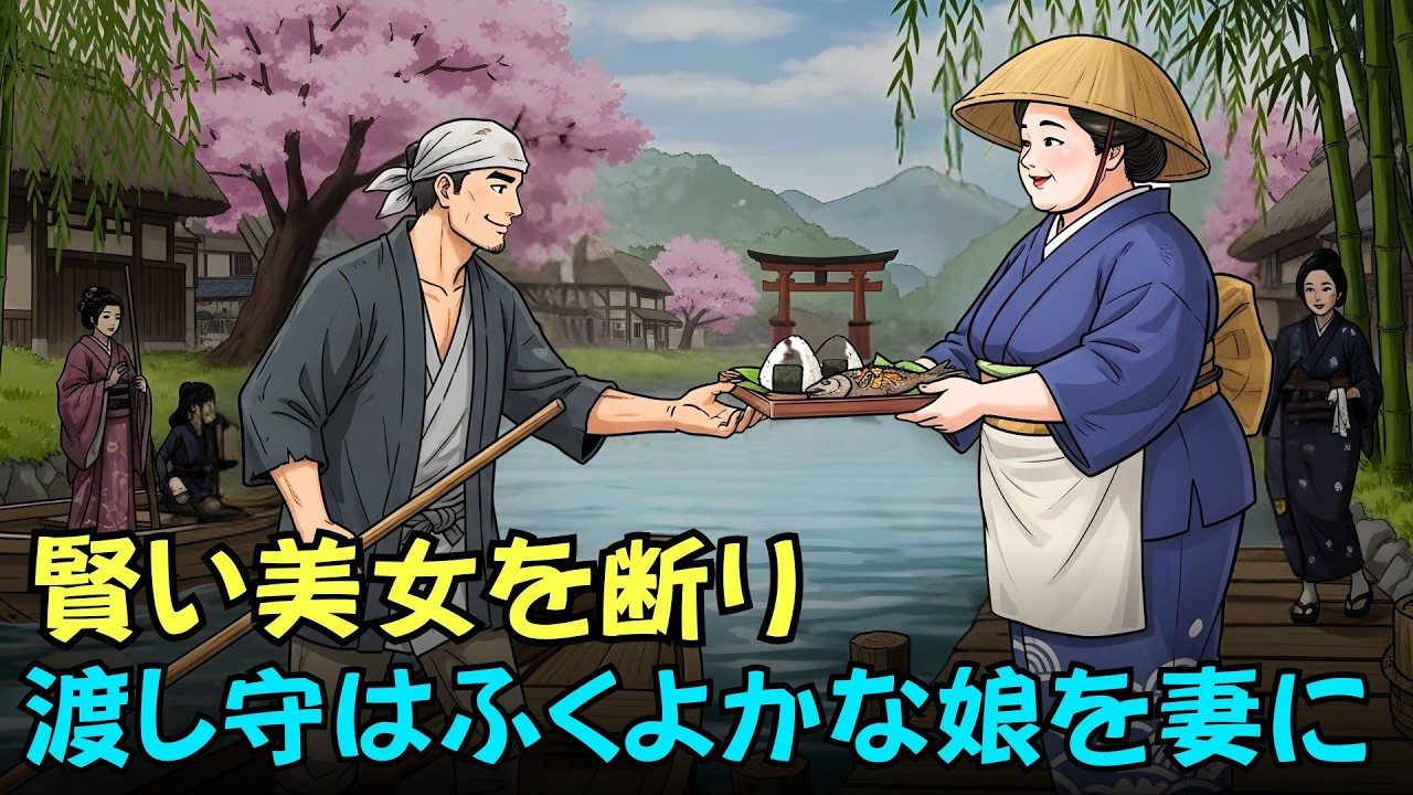 才色兼備の美女を断り、渡し守はふくよかな娘を妻にした――その決断が人生を大きく変える| 日本昔話・運命の選択