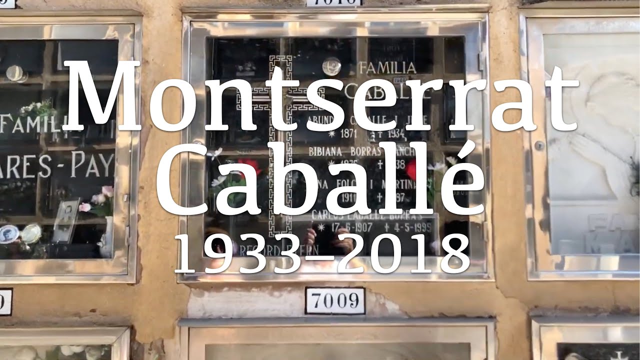 Soprano Montserrat Caballé (1933-2018) Memorial Grave Site in Barcelona, Spain