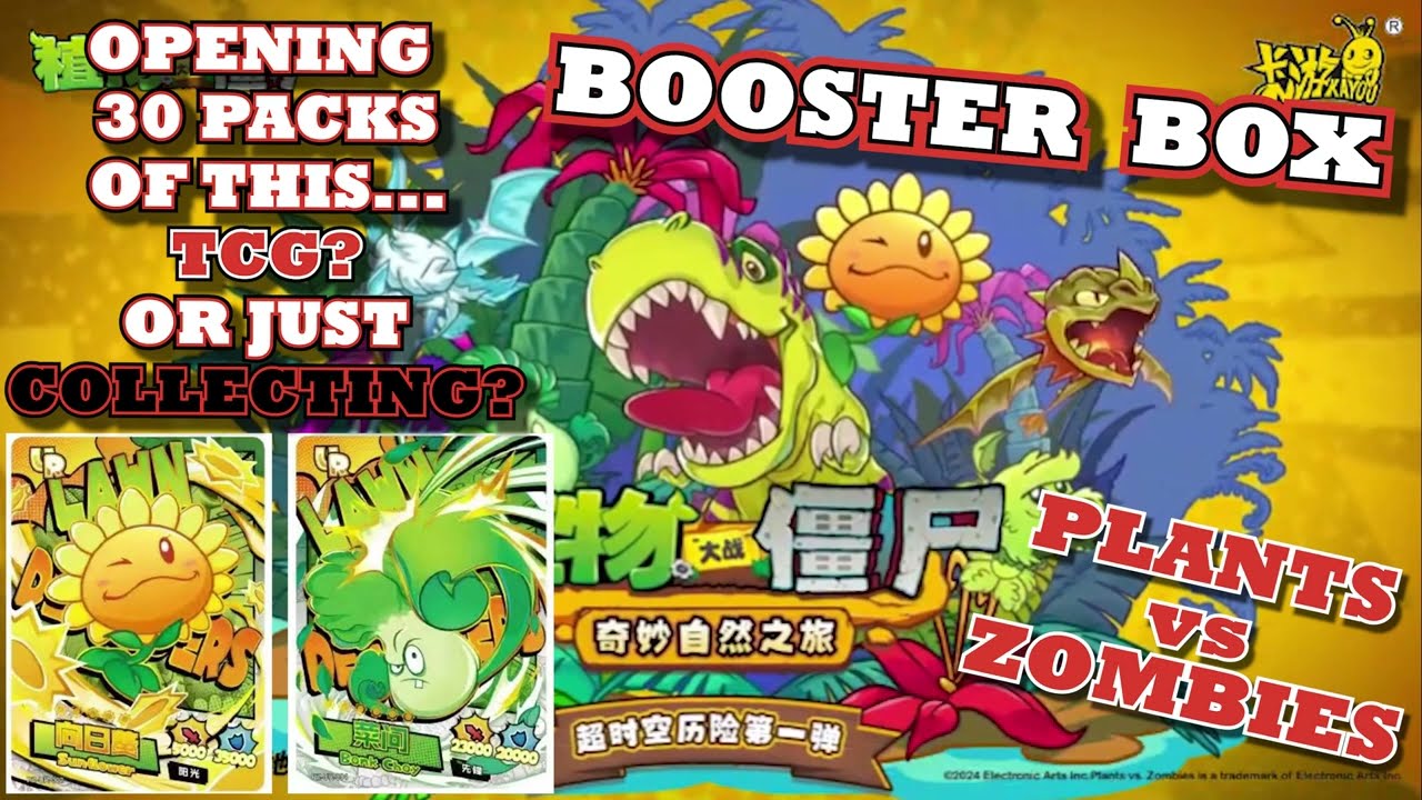 Открываю коробку с 30 бустерами Plants vs. Zombies! Kayou Trading Cards China 2024