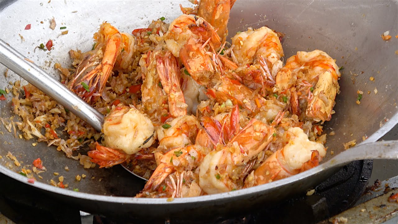 GARLIC PEPPER SHRIMPS KING PRAWNS - STREET FOOD