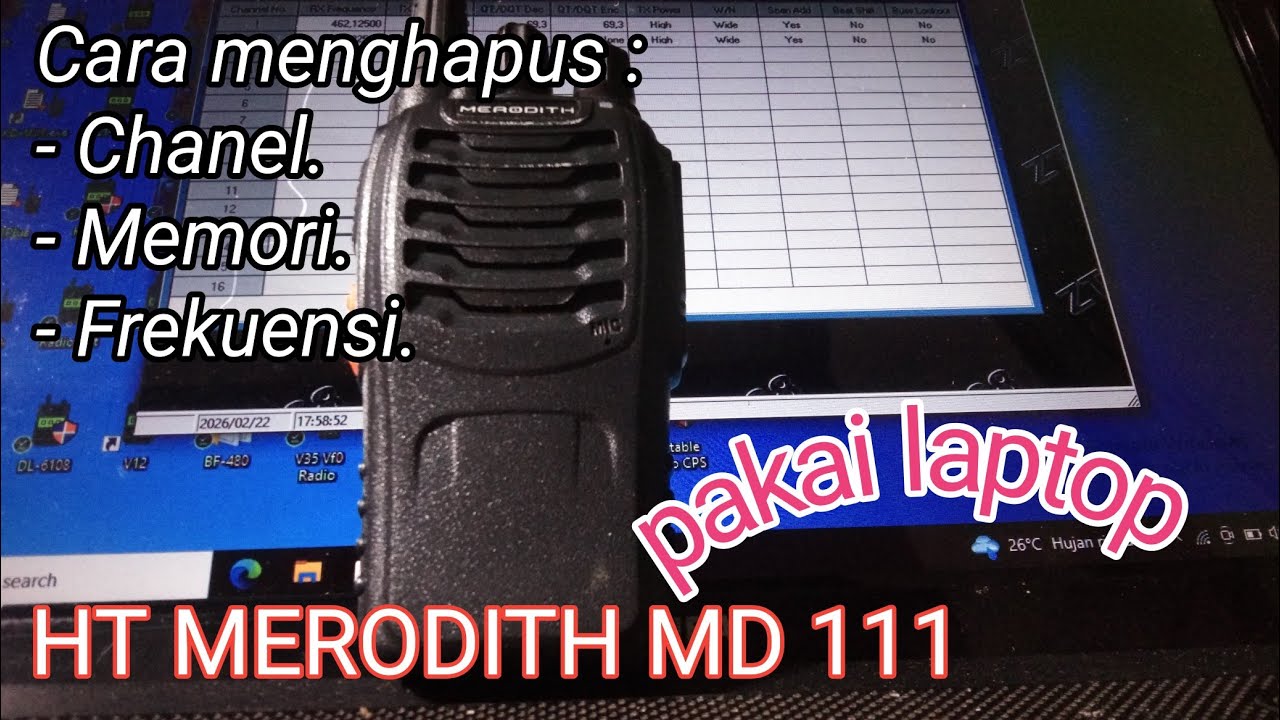 Cara menghapus chanel frekuensi Ht Merodith MD 111 @alitralala1460 