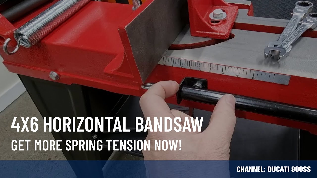 Simple Mod For More Spring Tension - 4x6 Bandsaw - Rob's Garage
