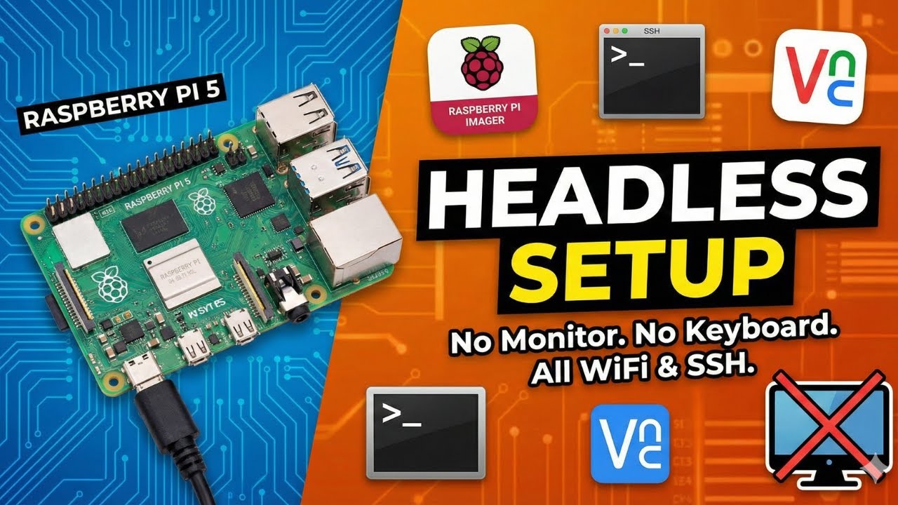 Как настроить Raspberry Pi 5 Headless (без монитора и клавиатуры) | Wi-Fi, SSH, VNC