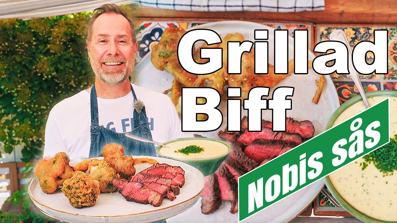 Grillad Biff med Nobissås och Broccoli-Tempura