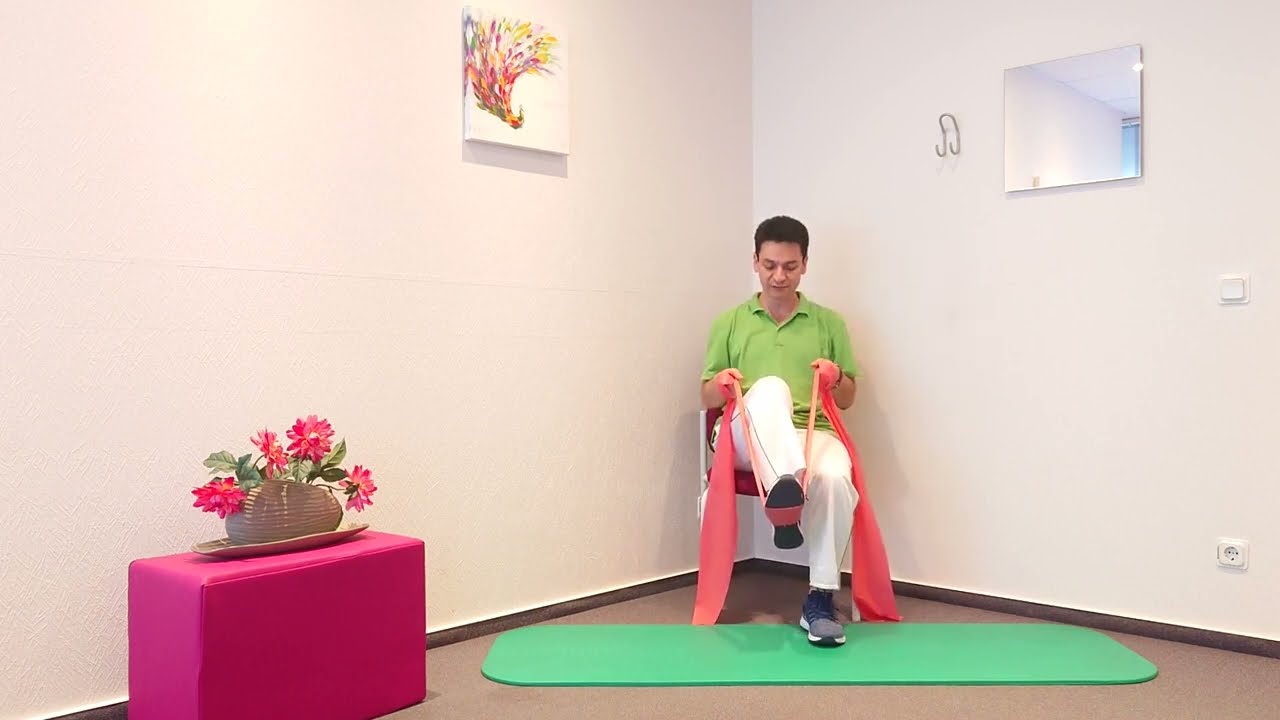 Bein und Hüfte Muskulatur trainieren und aufbauen mit Theraband