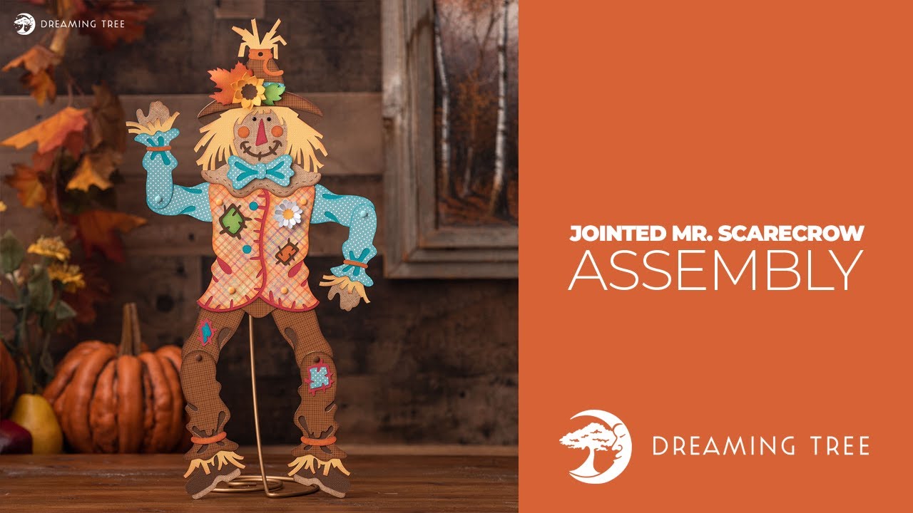 SVG File - Jointed Mr. Scarecrow - Assembly Tutorial (For Cricut, Silhouette, and ScanNCut)