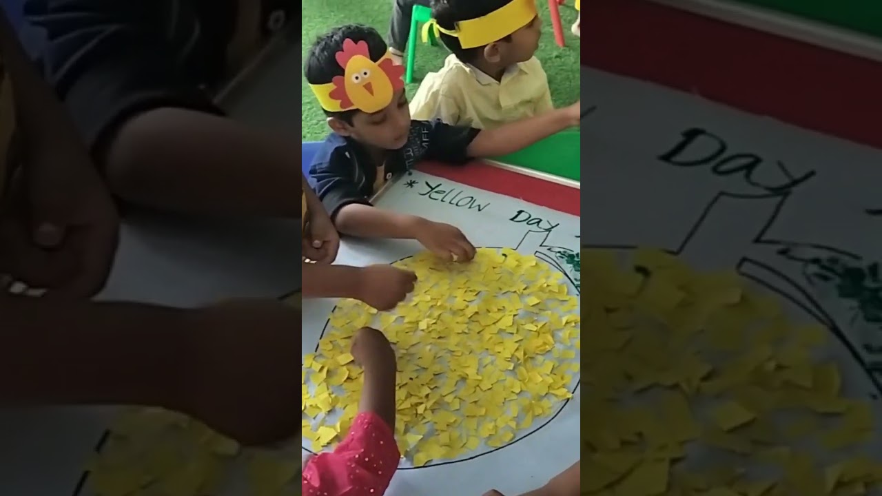 Yellow Colour Day Activity by PP1 Kids🤩#preschool #celebrations #wowkids #kidslearning #shorts