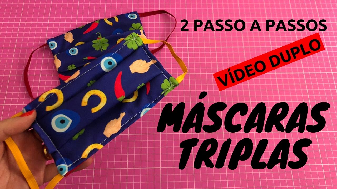 MÁSCARA TRIPLA proteção - DUAS FORMAS DE FAZER - oms - PASSO A PASSO mascara