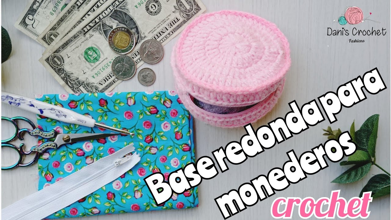 Sorprendente📢 lo fácil que es hacer una base de monederos redondo ✅ a crochet