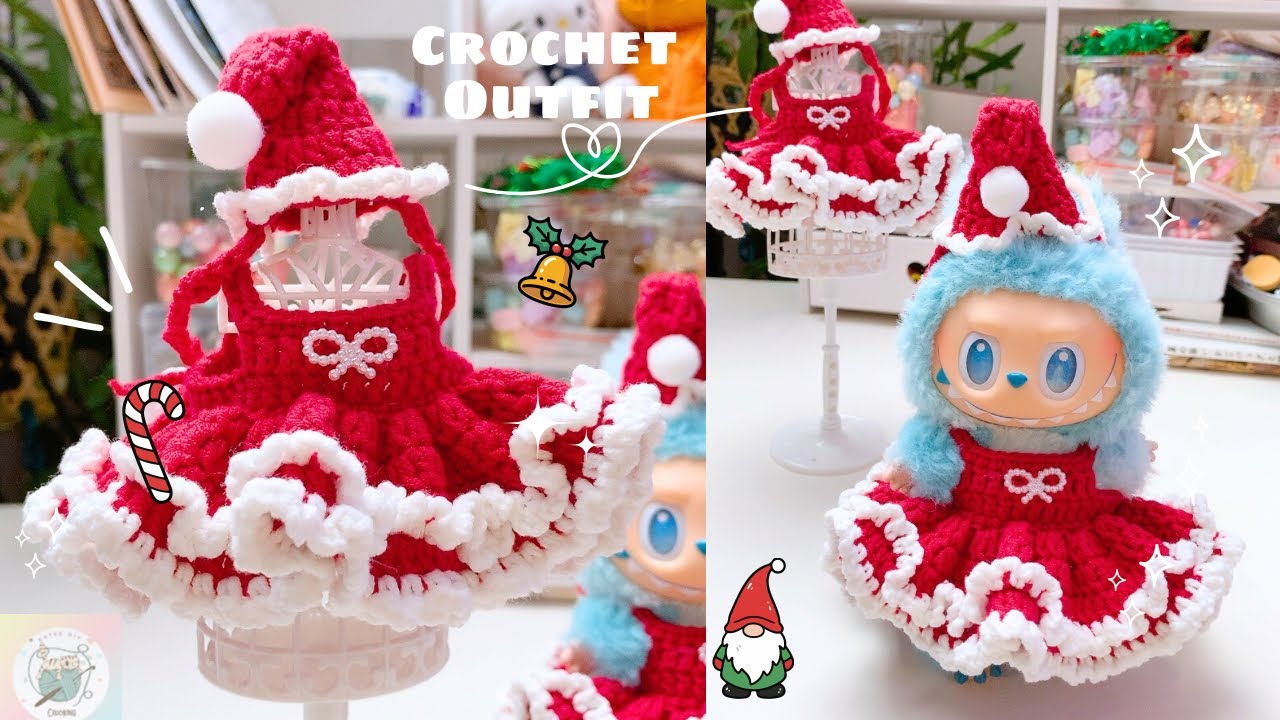 crochet outfit Noel for Labubu| Katee DIY