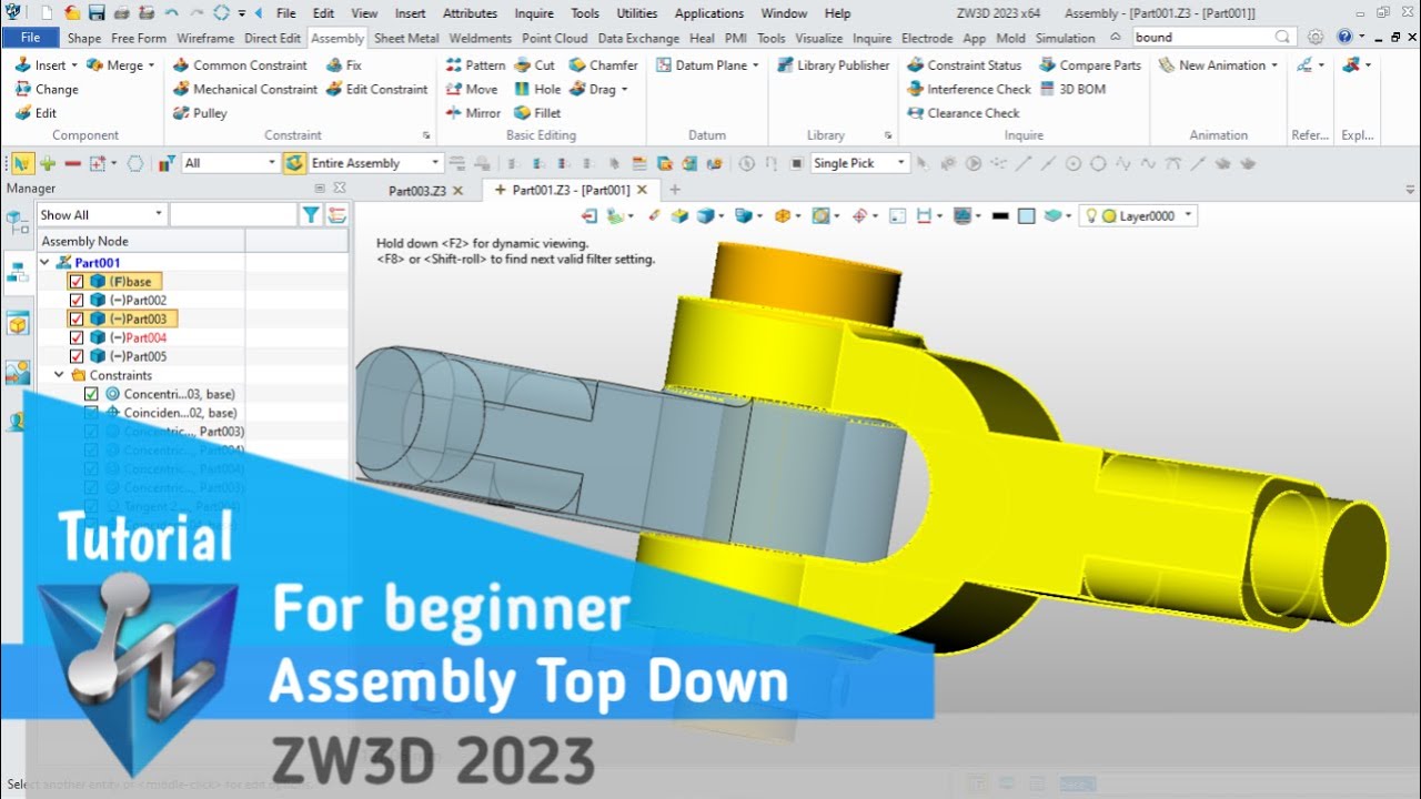ZW3D - Tutorial - Assembly Top Down