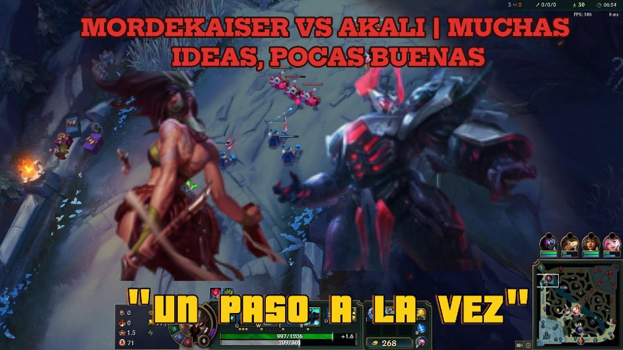 MORDEKAISER VS AKALI | TOP LANE Y MALAS DECISIONES