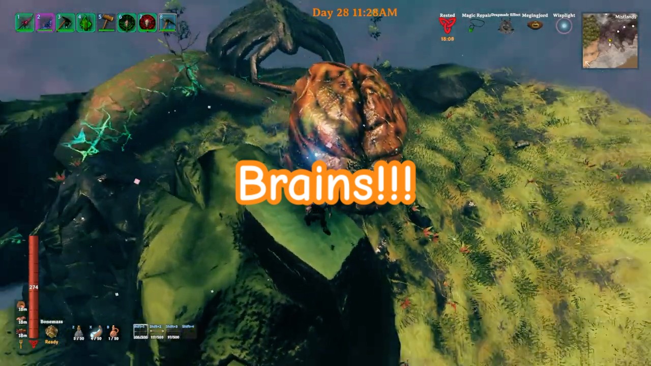 No Skull Soft Tissue/Brain from Fallen Giant Modded Valheim #gaming #valheim