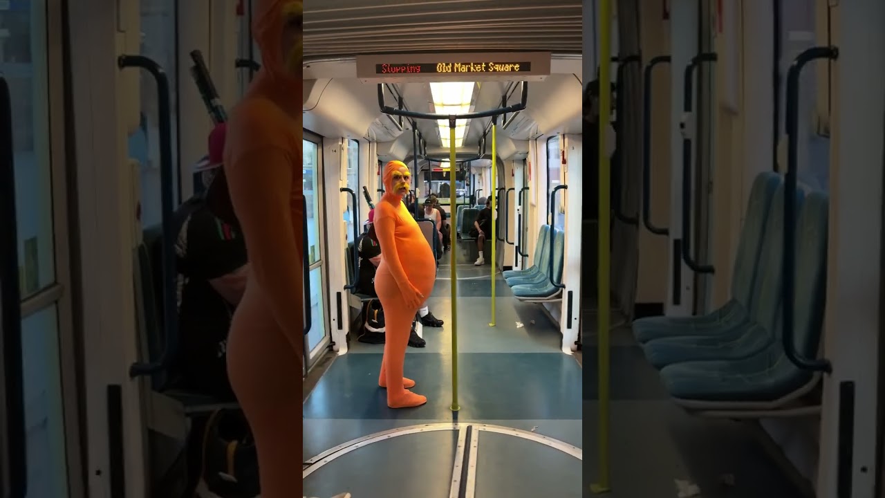 Girl Wears Lorax Costume on Public Tram