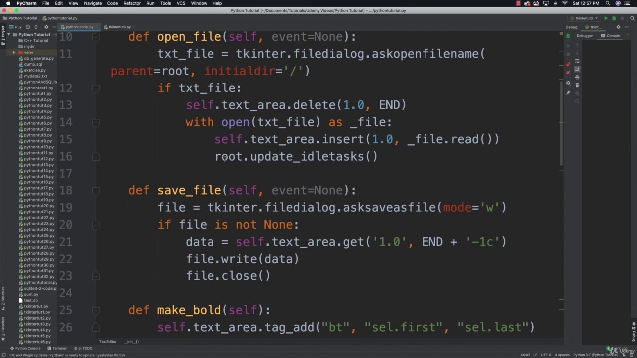 53  Python Tkinter Tutorial 6 Text Editor