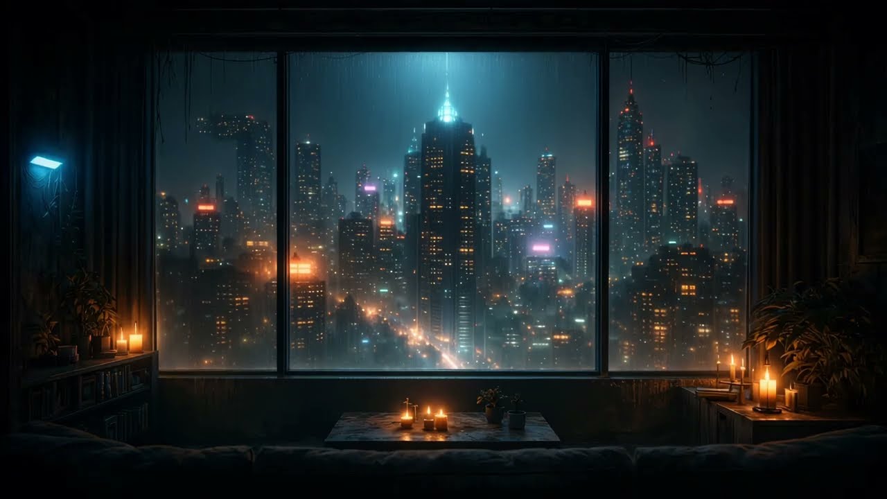 Rainy Neon Nights | 2AM Apartment Ambient Loop