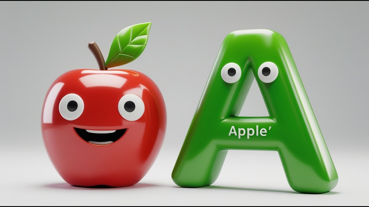 Изучите фонетную песенку ABC с APPLE в качестве первого урока — песни ABC, ABCD, детские стишки, ...