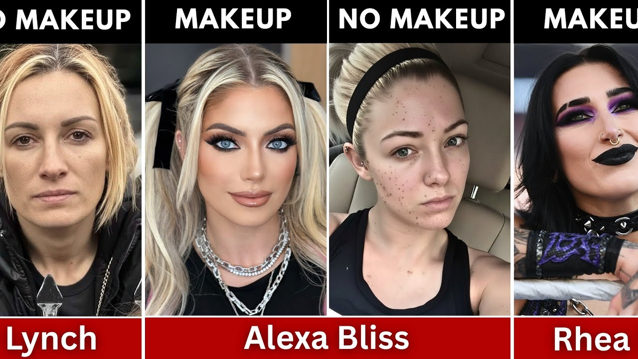 WWE Female Superstars: Natural Look vs Makeup Look (Before & After)