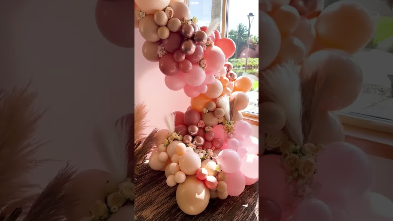 Boho Baby Shower | Trio Arch with balloon garland
