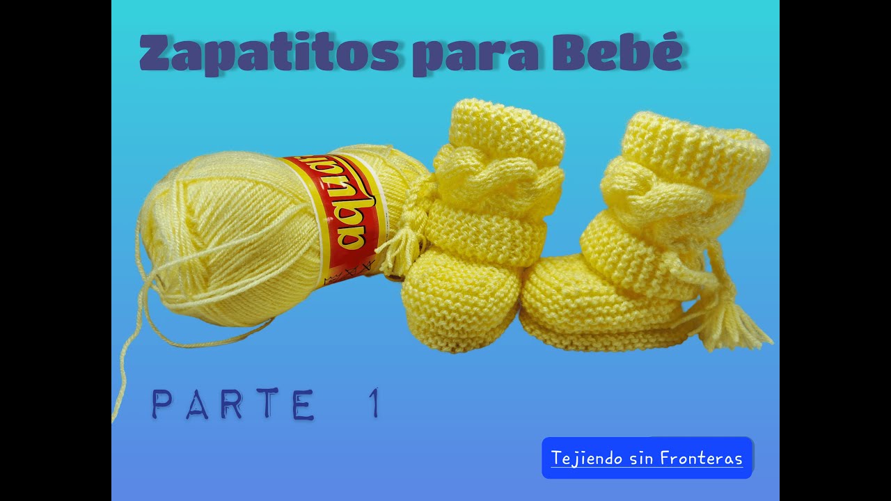 Como tejer zapatitos para bebé, botitas, escarpines, dos agujas paso a paso.  Fácil PARTE 1/3
