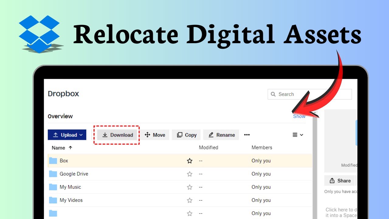 How to move Dropbox folder to another (File Placement)