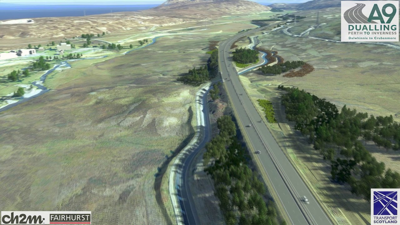 Dalwhinnie to Crubenmore fly through visualisation