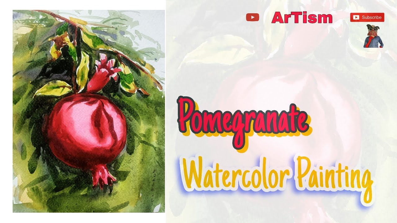Pomegranate// Watercolor painting 