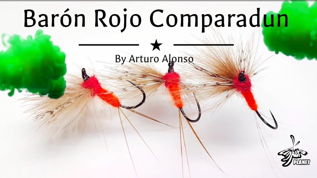 Montaje de moscas: Efémera tipo Barón Rojo CDC. Montaje en comparadun.