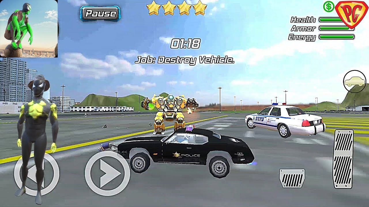 Rope Frog Ninja Hero - Strange Gangster Vegas #78 Drifting with the police car