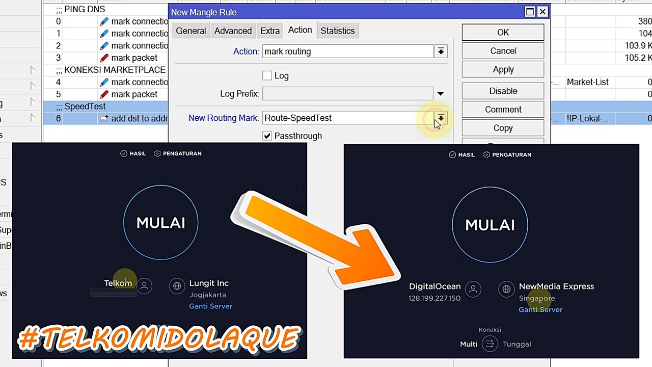 Trik Mikrotik Cara Ganti Nama ISP di SpeedTest tanpa Routing Bandwitdh ke VPN ☕☕