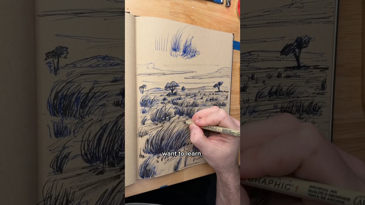 Simple technique for a complex grassland scene.