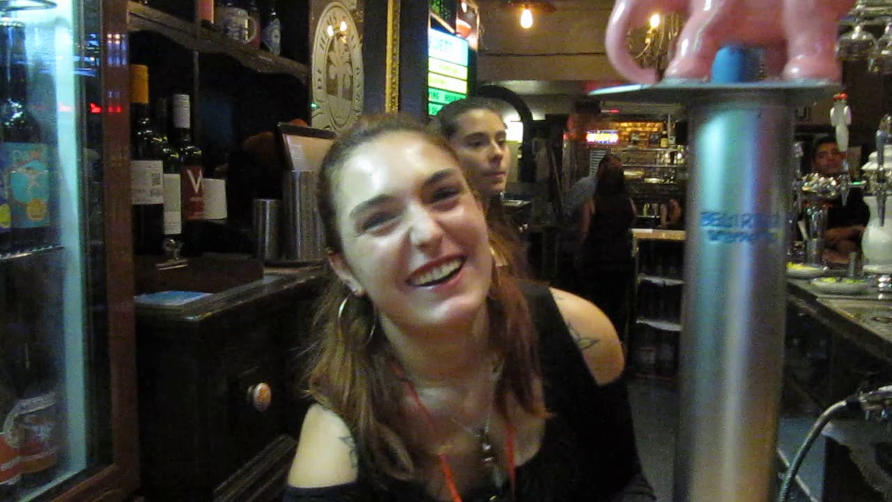 Beautiful Spanish Barmaid at De Hemm's Dutch Bar in Soho