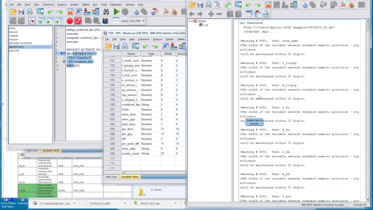 SPSS Example - Merge data - add variables - Part 4