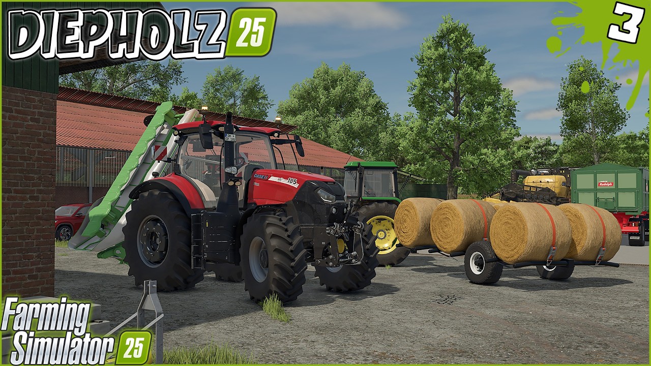 ''Farmer Za Granicą'' ODC.3 - Transport Słomy Z Pola I Zaczynam Kosić Łąki FARMING SIMULATOR 25