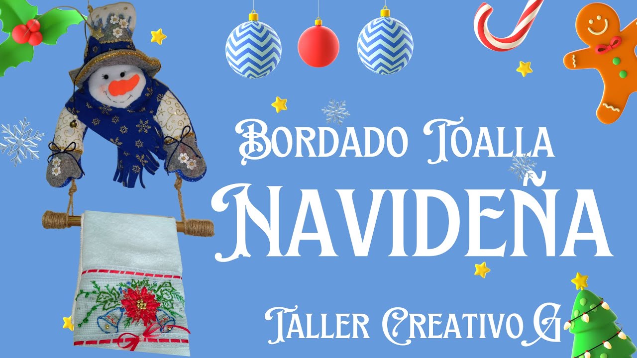 🌟 Toalla Navideña Bordada con Cintas | Tutorial Completo🎄🎅