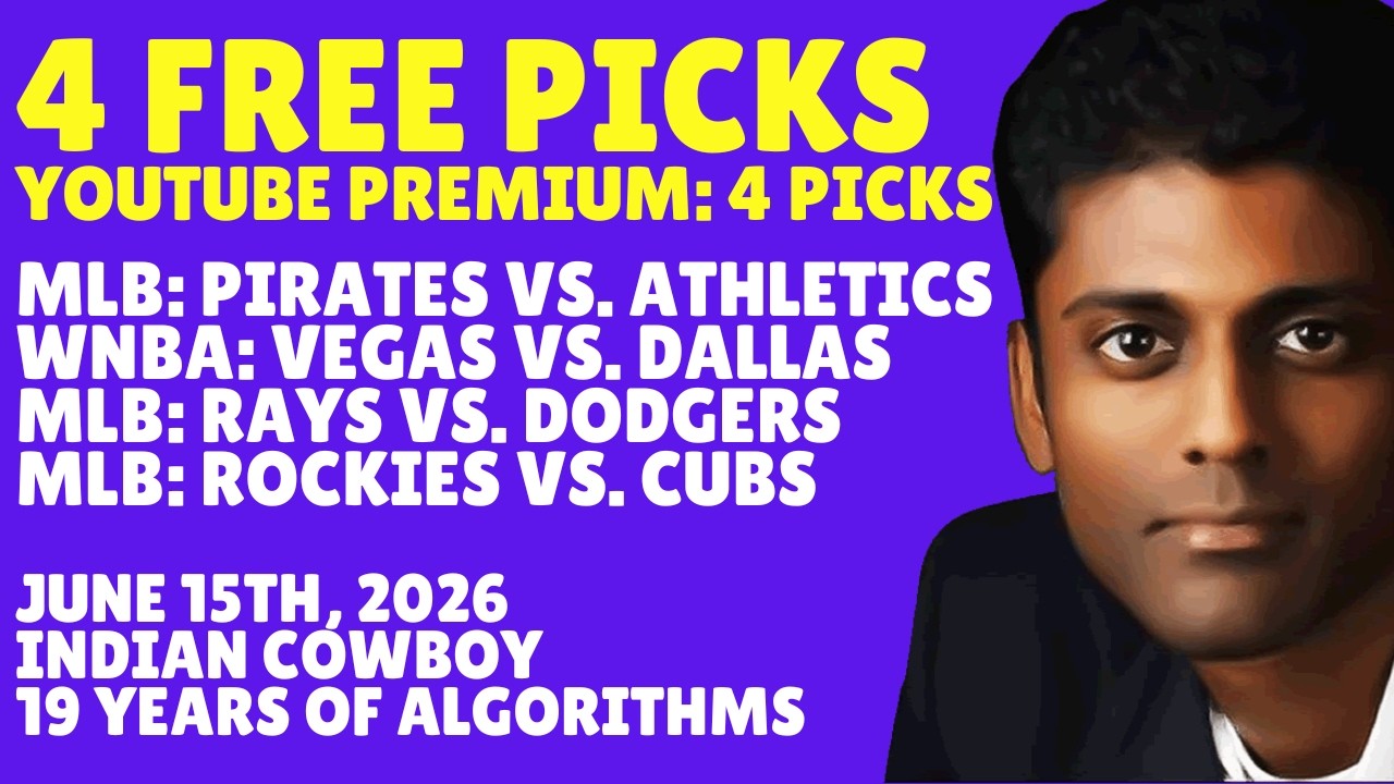 Indian Cowboy Monday MLB Baseball Picks Predictions Best Bets 06/15/2026 Picks Predictions Bets