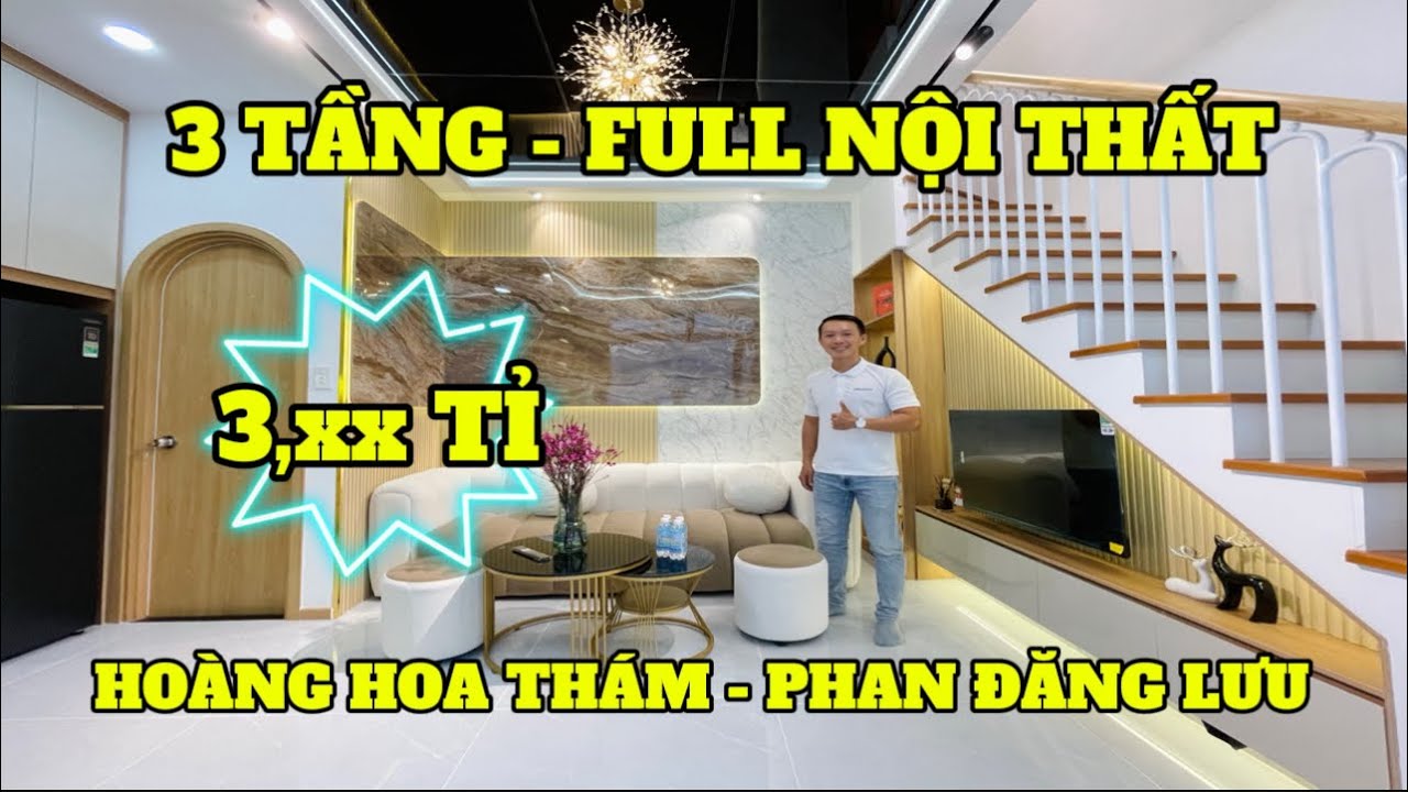 NHÀ ĐẸP KHU ĐƯỜNG HOÀNG HOA THÁM - PHAN ĐĂNG LƯU , GẦN QUẬN 1 , FULL NỘI THẤT THIẾT KẾ ĐẸP DƯỚI 4 TỈ