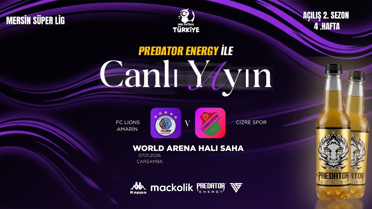 4. Hafta  | Mini Futbol Mersin Süper Lig  | FC LIONS AMARİN vs CİZRE SPOR  ( 2.Sezon)