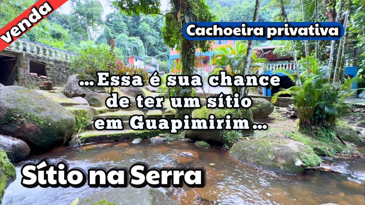 S&iacute;tio simples com cachoeira. 