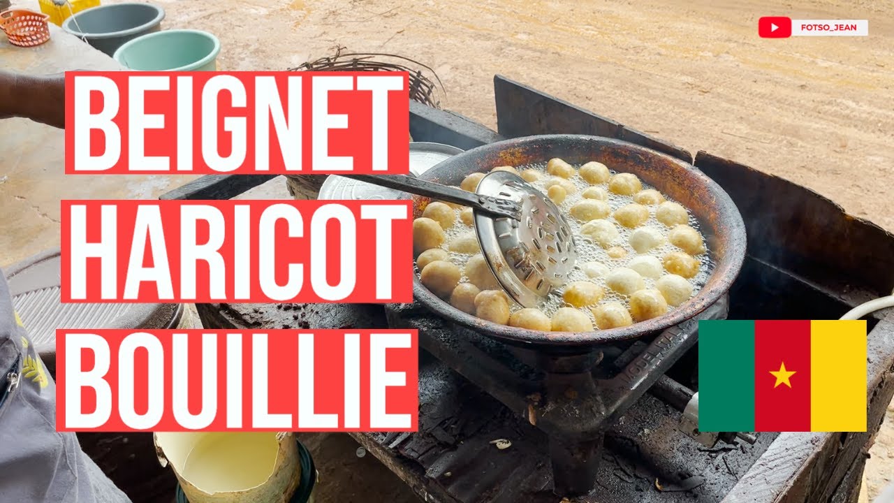 Cameroun, beignet haricot fast food à bafang au bord de la route à Bafang